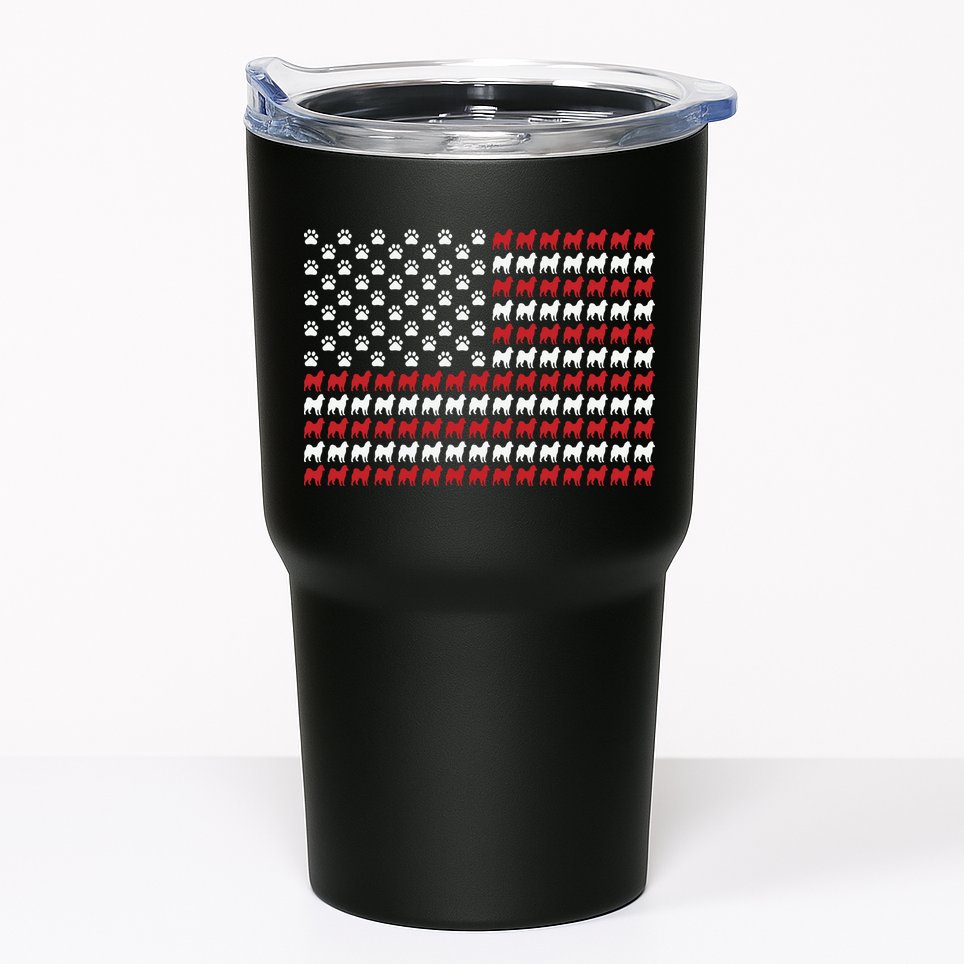 Husky Dog American Flag Patriotic 4th Of July Tumbler