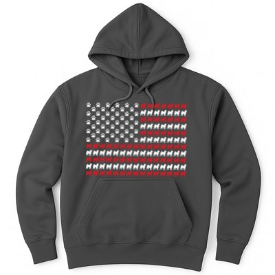 Husky Dog American Flag Patriotic 4th Of July Hoodie