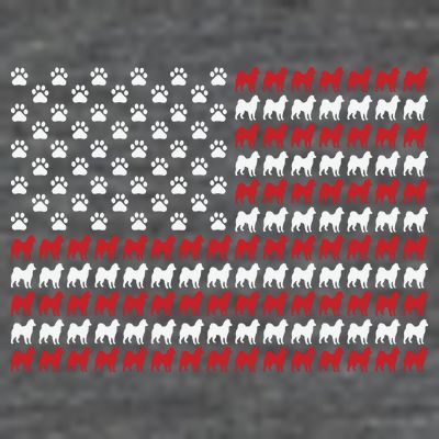 Husky Dog American Flag Patriotic 4th Of July T-Shirt