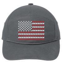 Husky Dog American Flag Patriotic 4th Of July 7-Panel Snapback Hat