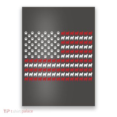 Husky Dog American Flag Patriotic 4th Of July Poster