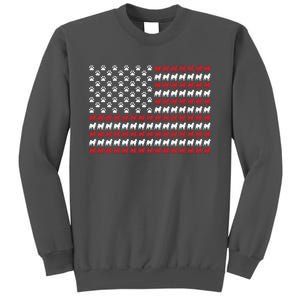 Husky Dog American Flag Patriotic 4th Of July Tall Sweatshirt