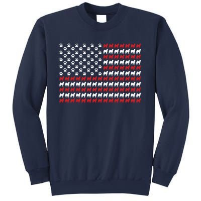 Husky Dog American Flag Patriotic 4th Of July Sweatshirt