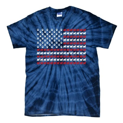 Husky Dog American Flag Patriotic 4th Of July Tie-Dye T-Shirt