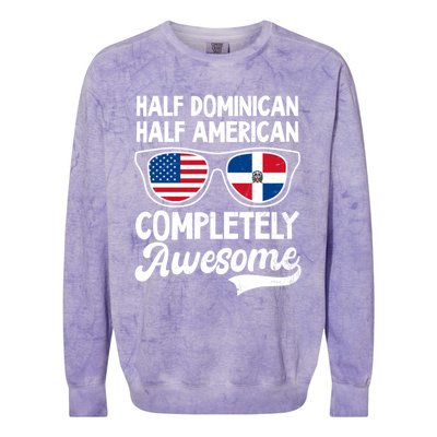 Half Dominican American Awesome Design Dominican Republic Gift Colorblast Crewneck Sweatshirt