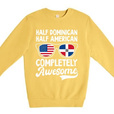 Half Dominican American Awesome Design Dominican Republic Gift Premium Crewneck Sweatshirt