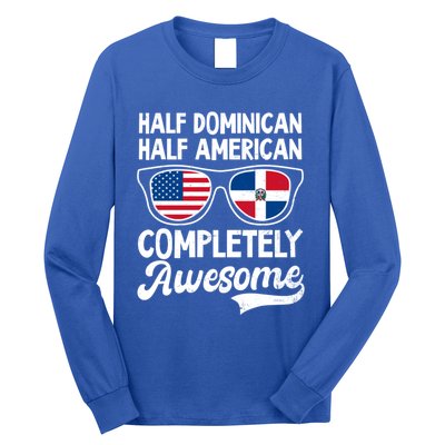 Half Dominican American Awesome Design Dominican Republic Gift Long Sleeve Shirt