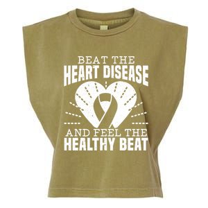 Heart Disease Awareness Month Heartbeat Gift Garment-Dyed Women's Muscle Tee