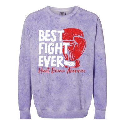 Heart Disease Awareness Month Heartbeat Gift Colorblast Crewneck Sweatshirt