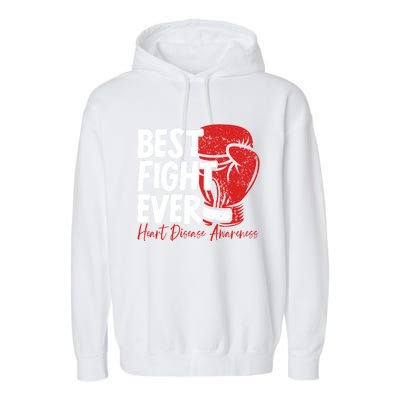 Heart Disease Awareness Month Heartbeat Gift Garment-Dyed Fleece Hoodie