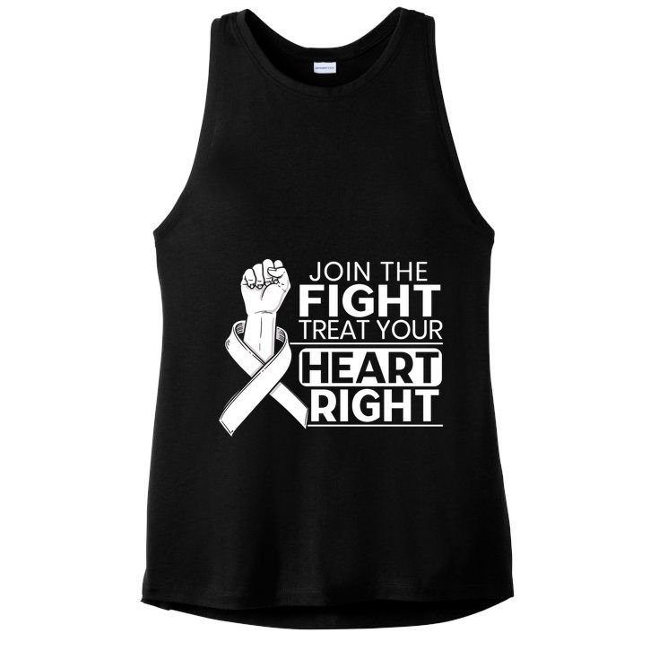 Heart Disease Awareness Month Heartbeat Funny Gift Ladies PosiCharge Tri-Blend Wicking Tank