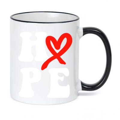 Heart Disease Awareness Month Hope Vintage Heart Health Gift 11oz Black Color Changing Mug