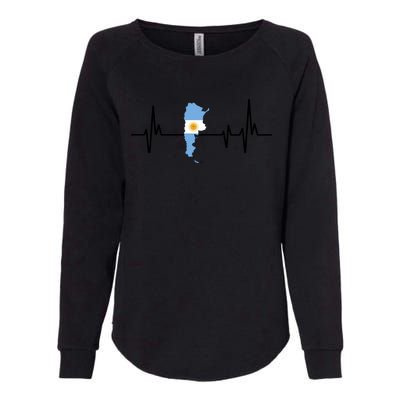 Heartbeat Design Argentinian Flag Argentina Funny Gift Womens California Wash Sweatshirt