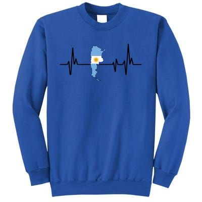 Heartbeat Design Argentinian Flag Argentina Funny Gift Sweatshirt