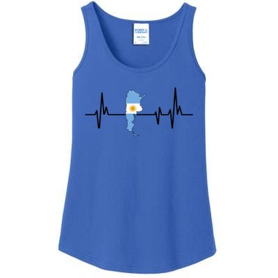 Heartbeat Design Argentinian Flag Argentina Funny Gift Ladies Essential Tank