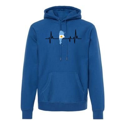 Heartbeat Design Argentinian Flag Argentina Funny Gift Premium Hoodie