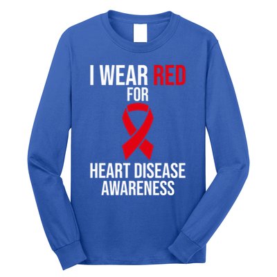 Heart Disease Awareness Month I Wear Red For Heart Disease Gift Long Sleeve Shirt