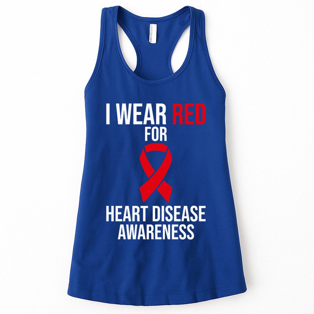 Heart Disease Awareness Month I Wear Red For Heart Disease Gift Womens Tank Top