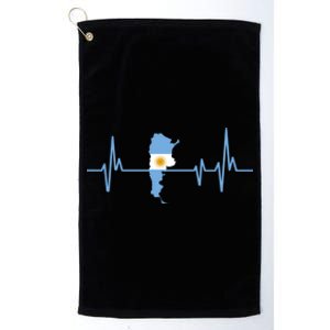 Heartbeat Design Argentinian Flag Argentina Cute Gift Platinum Collection Golf Towel