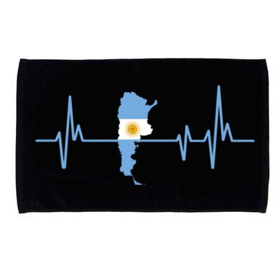 Heartbeat Design Argentinian Flag Argentina Cute Gift Microfiber Hand Towel