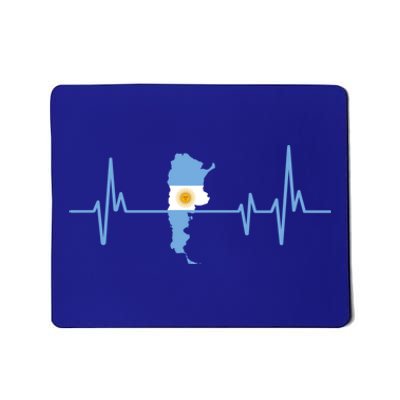 Heartbeat Design Argentinian Flag Argentina Cute Gift Mousepad