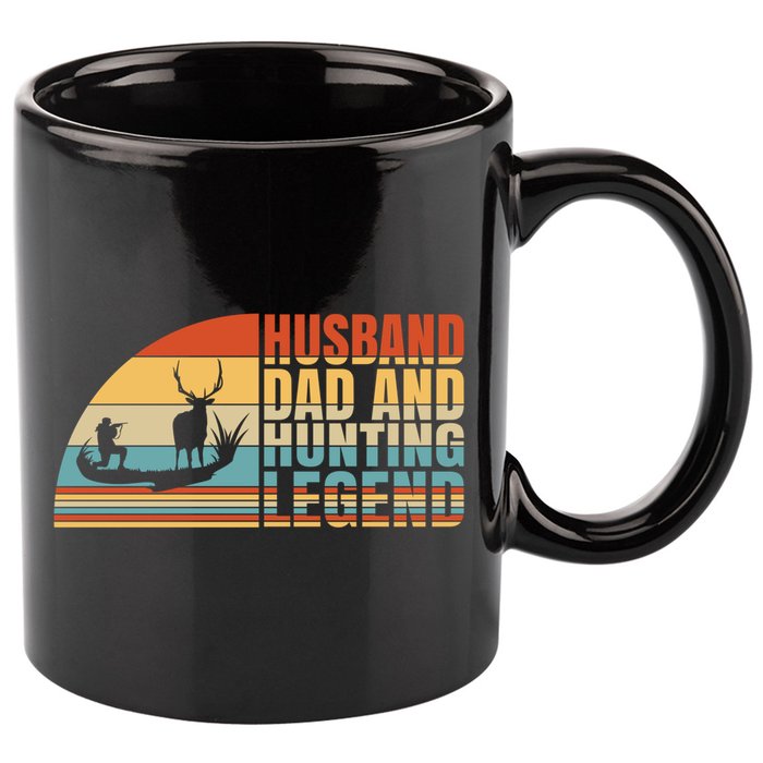 Husband Dad And Hunting Legend Deer Hunting Dad Gift 11oz C Handle Ceramic Mug