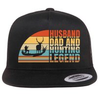Husband Dad And Hunting Legend Deer Hunting Dad Gift Flat Bill Trucker Hat