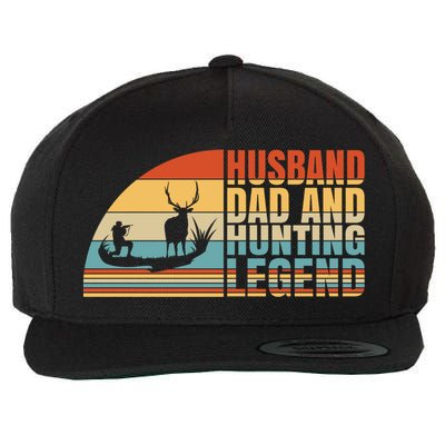 Husband Dad And Hunting Legend Deer Hunting Dad Gift Wool Snapback Cap