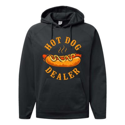 Hot Dog Adult Hot Dog Dealer Performance Fleece Hoodie