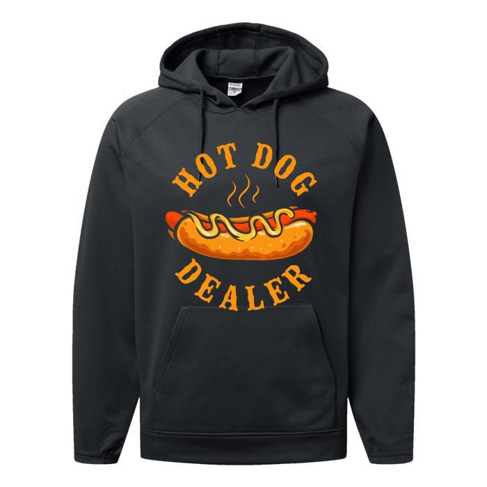 Hot Dog Adult Hot Dog Dealer Performance Fleece Hoodie