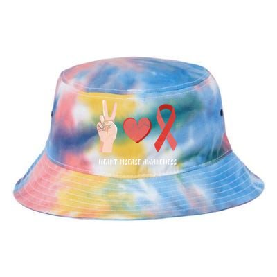 Heart Disease Awareness Month Peace Love Hope Heart Health Funny Gift Tie Dye Newport Bucket Hat