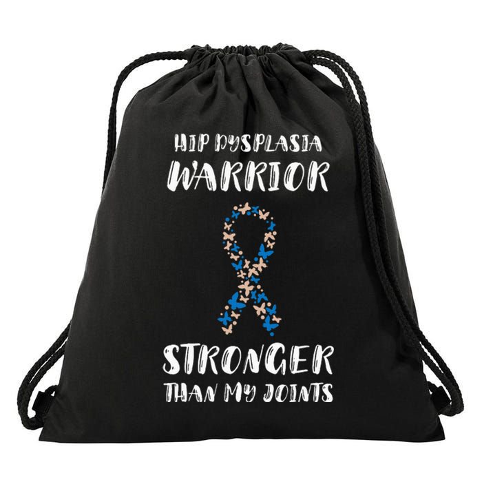 Hip Dysplasia Awareness Stronger Than My Joints Warriors Drawstring Bag