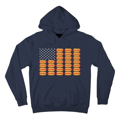 Hot Dog American Flag July 4th Patriotic Hoodie