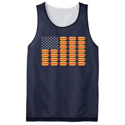 Hot Dog American Flag July 4th Patriotic Mesh Reversible Basketball Jersey Tank