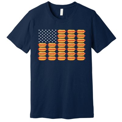 Hot Dog American Flag July 4th Patriotic Premium T-Shirt