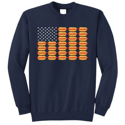 Hot Dog American Flag July 4th Patriotic Tall Sweatshirt