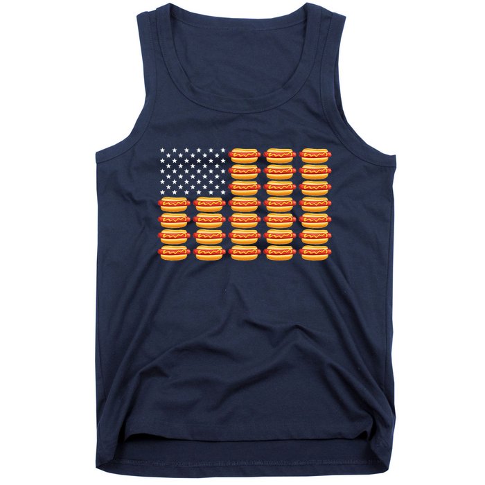 Hot Dog American Flag July 4th Patriotic Tank Top