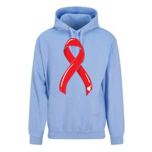 Heart Disease Awareness Month Red Ribbon Warrior Survivor Gift Unisex Surf Hoodie