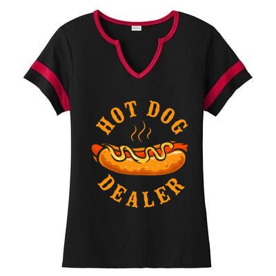 Hot Dog Adult Hot Dog Dealer Ladies Halftime Notch Neck Tee