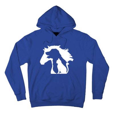 Horse Dog And Cat Minimalist Art Abstract Silhouette Overlay Gift Hoodie