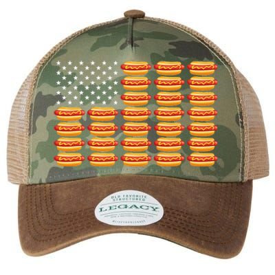 Hot Dog American Flag July 4th Patriotic Legacy Tie Dye Trucker Hat