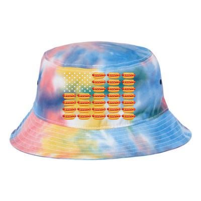 Hot Dog American Flag July 4th Patriotic Tie Dye Newport Bucket Hat