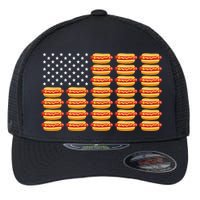 Hot Dog American Flag July 4th Patriotic Flexfit Unipanel Trucker Cap