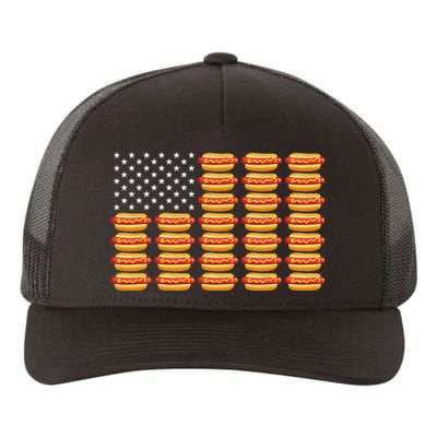 Hot Dog American Flag July 4th Patriotic Yupoong Adult 5-Panel Trucker Hat