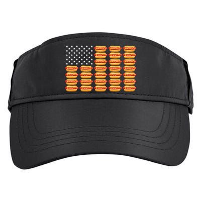 Hot Dog American Flag July 4th Patriotic Adult Drive Performance Visor