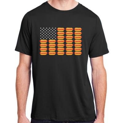 Hot Dog American Flag July 4th Patriotic Adult ChromaSoft Performance T-Shirt