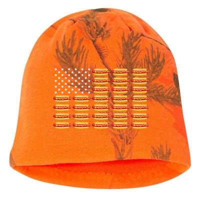 Hot Dog American Flag July 4th Patriotic Kati - Camo Knit Beanie