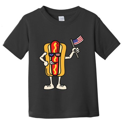 Hot Dog American Flag July 4th Patriotic Bbq Toddler T-Shirt