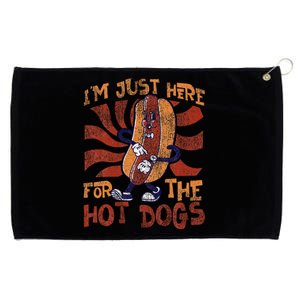 Hot Dog Adult IM Just Here For The Hot Dogs Grommeted Golf Towel