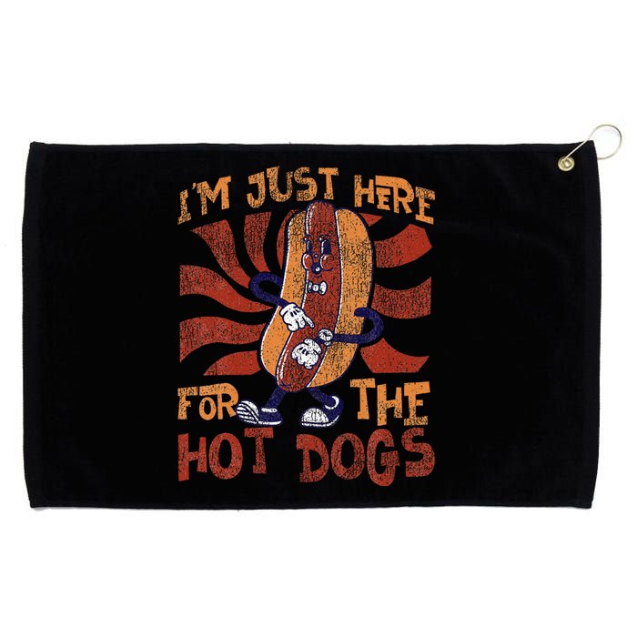 Hot Dog Adult IM Just Here For The Hot Dogs Grommeted Golf Towel